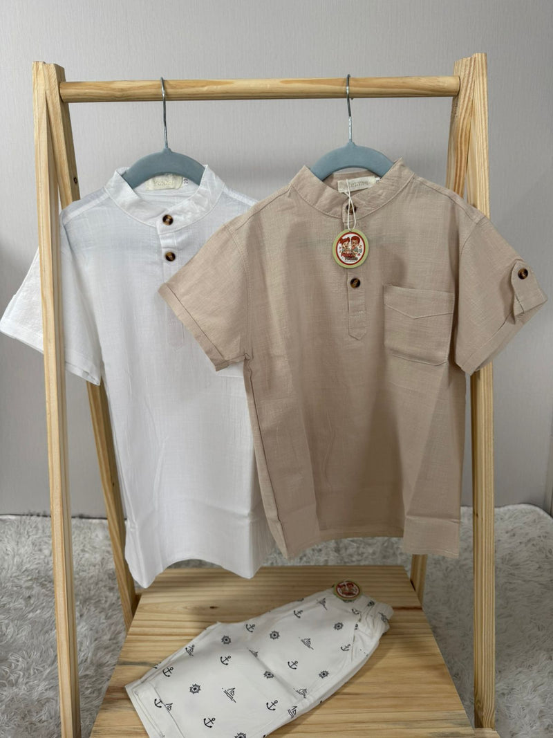 CAMISA SOCIAL MENINO GOLA PADRE